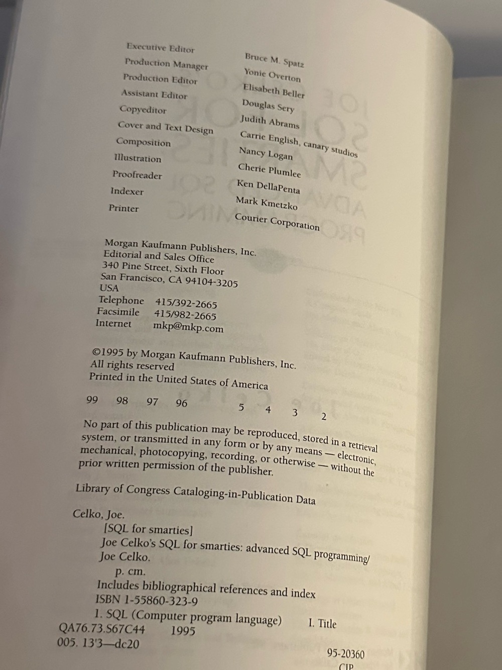 Joe Celkos SQL for Smarties Advanced SQL Programming 1995 - Picture 4 of 5